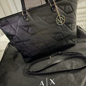 Armani Exchange Black Geometric Tote